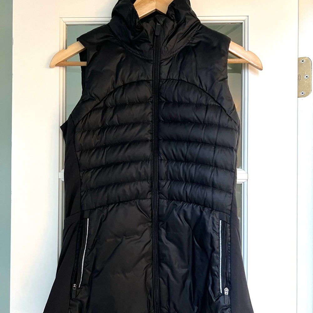 Black Puffer Vest with Zipper Pockets